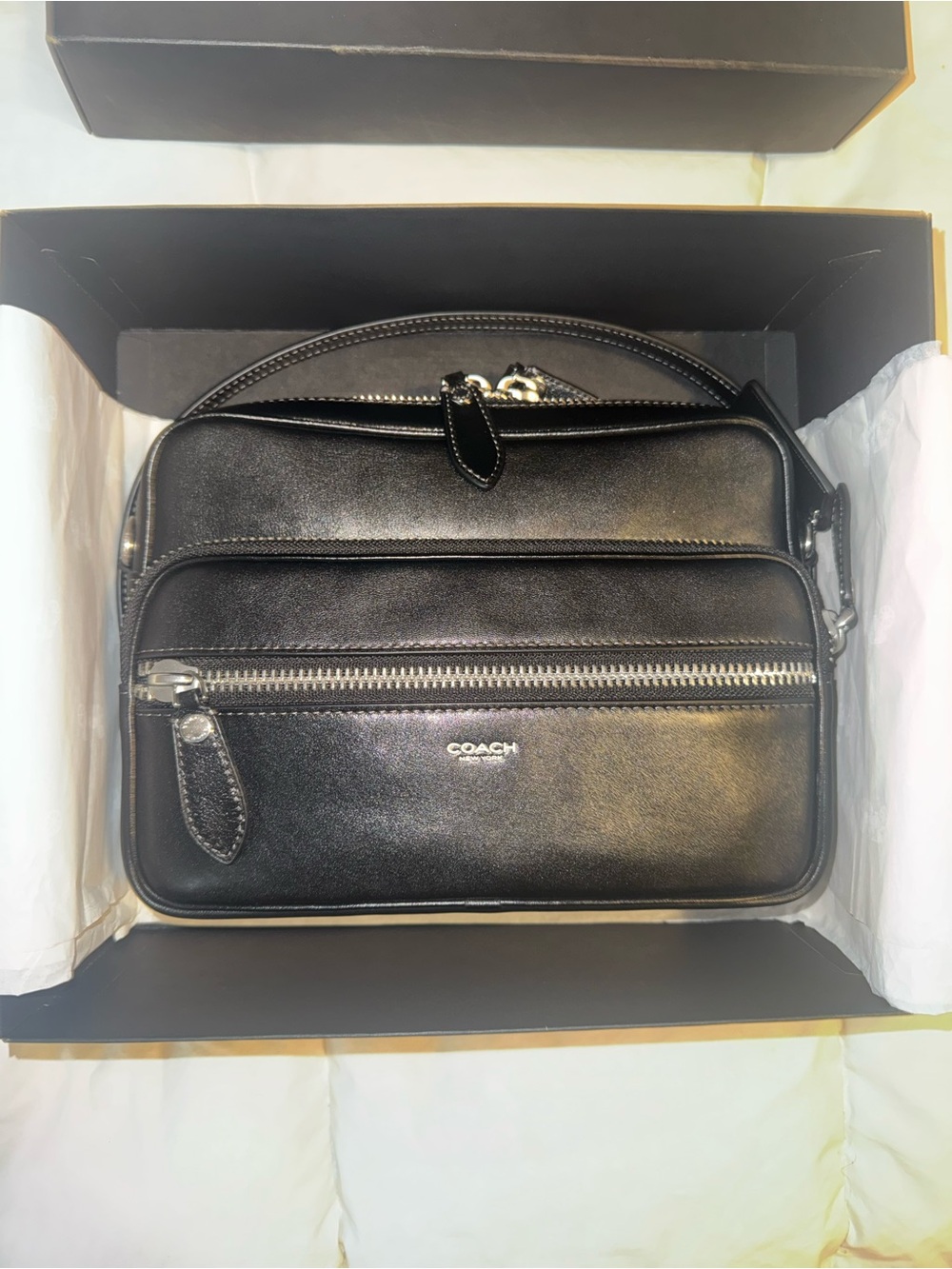 Coach Dakota Crossbody Bag (Black Leather)
